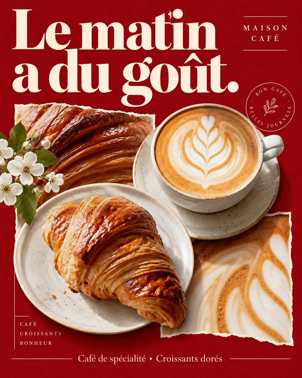 Cafés & restaurants : collage photo & typographie pour maison.cafe